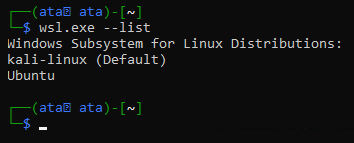 Verifying Kali Linux is the Default Linux Distribution