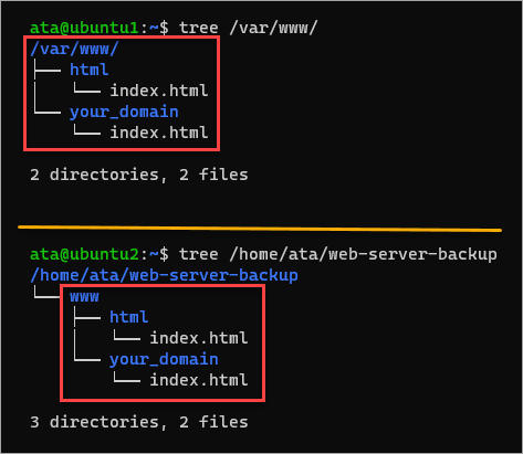 Comparing the source and destination directory tree