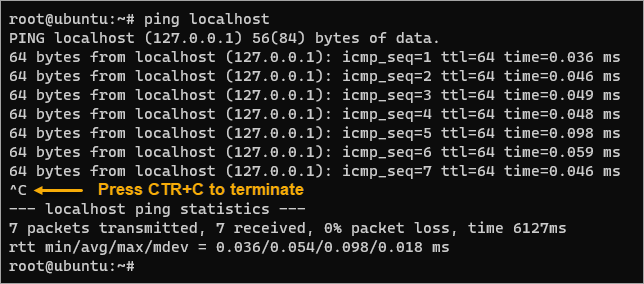 loopback ping command in linux