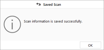 Confirming Scan Information is Saved