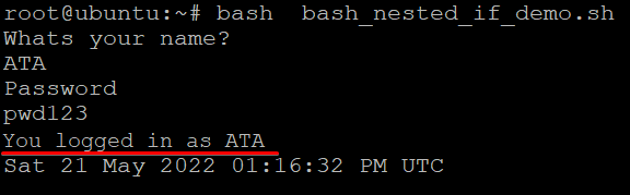 Executing the bash_nested_if_demo.sh Script