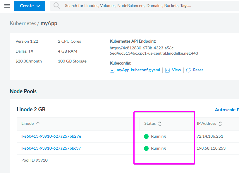 Verifying the Cluster is in Running State