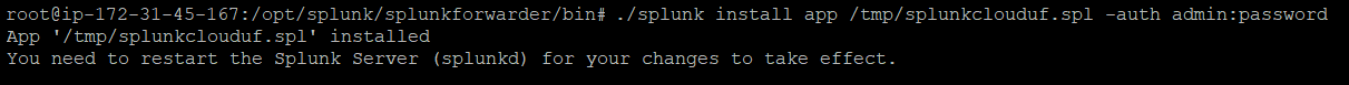 Authenticating Splunk Forwarder on Ubuntu Machine with Splunk Cloud Platform