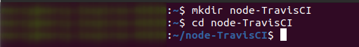 Creating a working directory (node-TravisCI)
