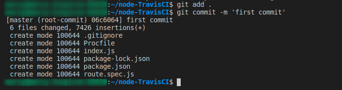 Performing first commit