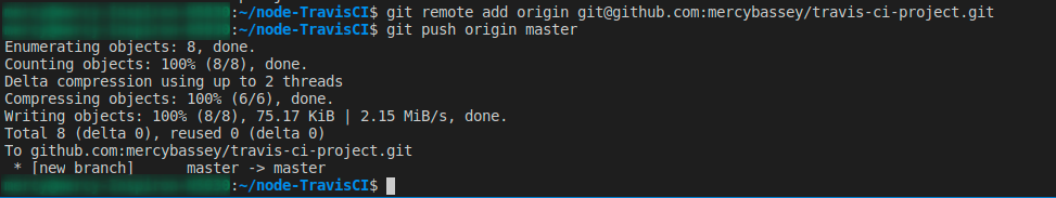 Pushing commit to the master branch of the Git repository