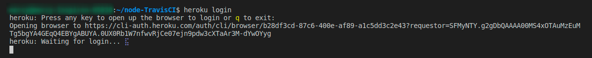 Logging into the Heroku account