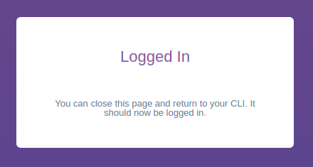 Confirming successful login to the Heroku CLI