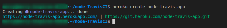 Creating an app on Heroku via Heroku CLI (node-travis-app)