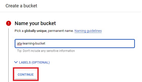 Naming the bucket