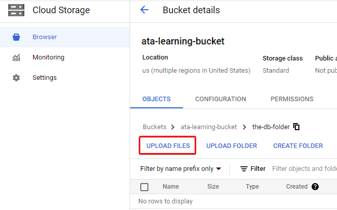 Uploading SQL database