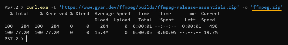 Downloading FFmpeg for Windows