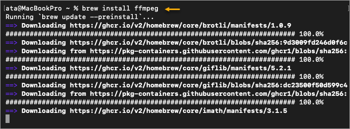 Install FFmpeg via Homebrew