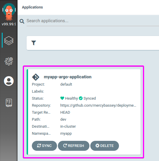 Verifying Deployed Application in ArgoCD UI