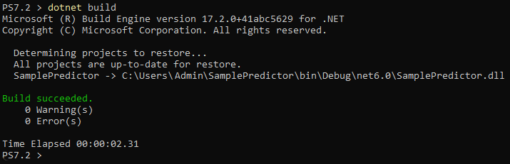 Building the SamplePredictor Project