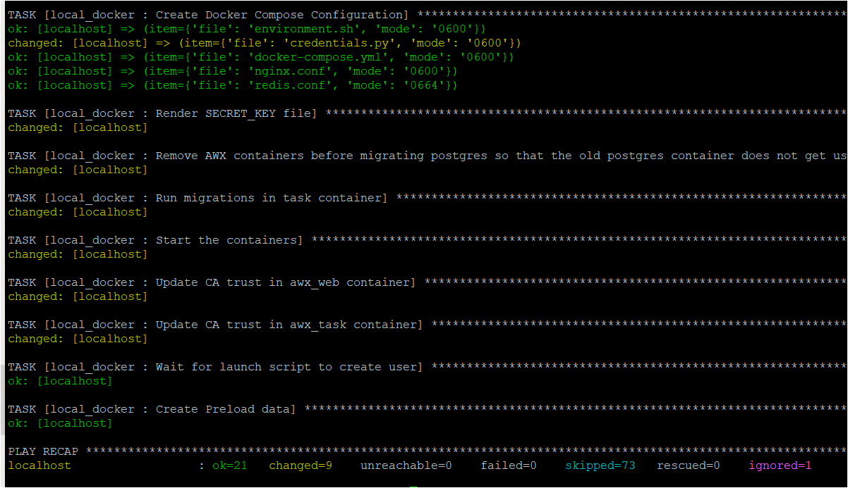 Executing the Ansible Playbook (install.yml)