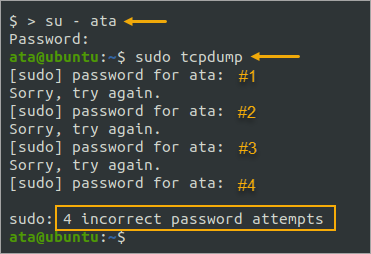 Limiting incorrect sudo password tries