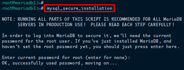 Setup MariaDB server deployment