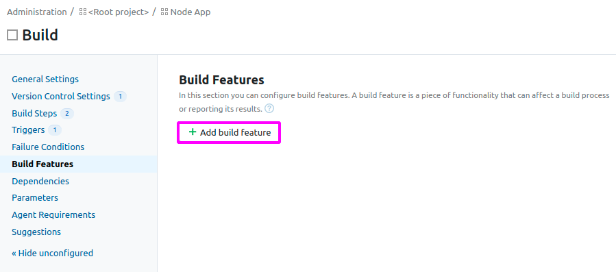 Initializing adding build features