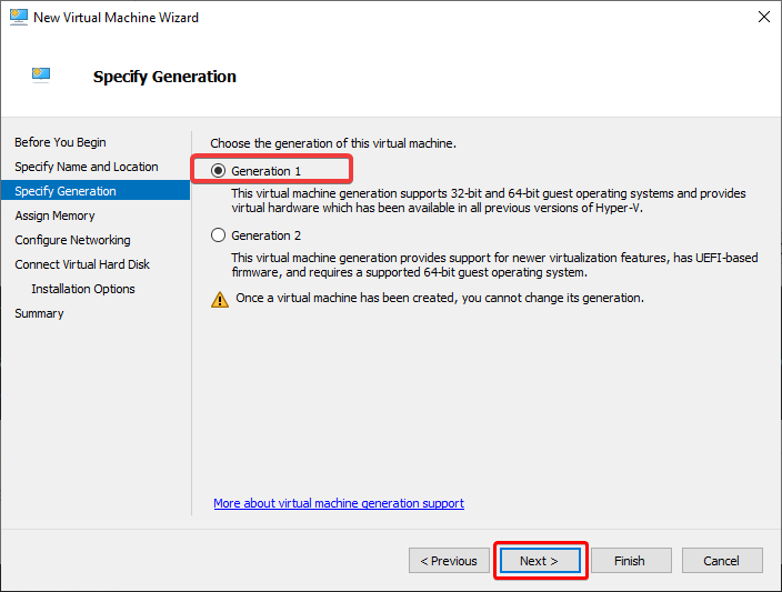 Specifying VM Generation