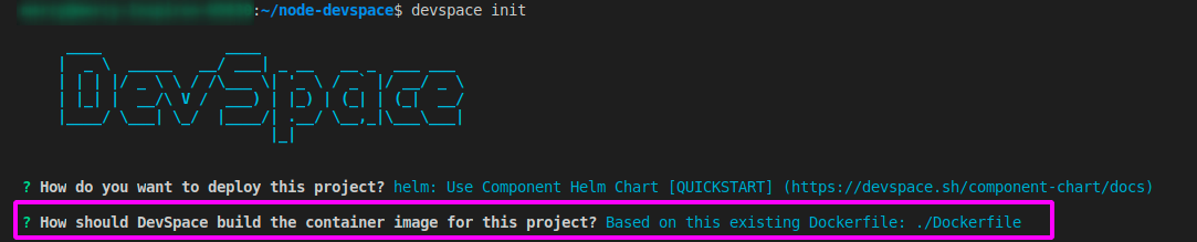 Using existing Dockerfile to build container image with DevSpace