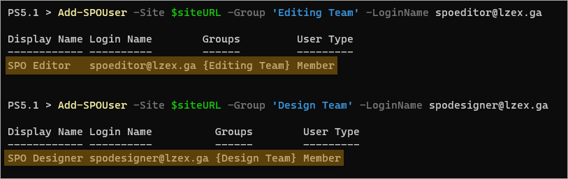 Adding users to SPO site groups
