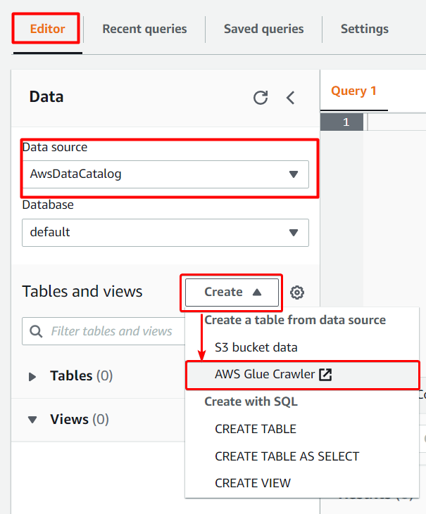 Creating a table to carry S3 data