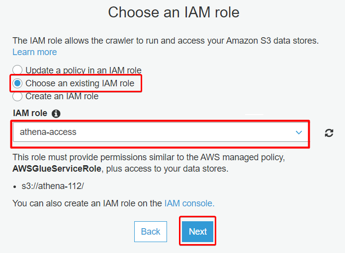 Attaching the IAM role