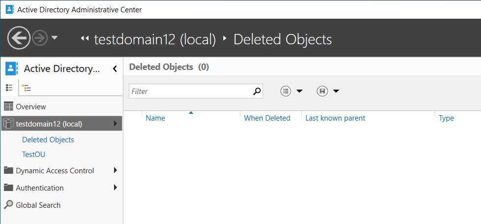 Verifying the user is not in the Deleted Objects container anymore