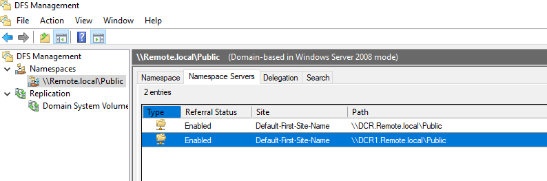 Verifying the newly-created namespace server
