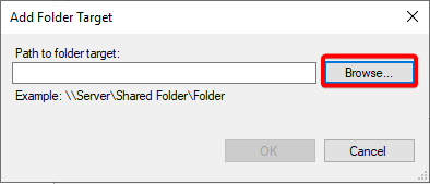 Browsing for a shared folder