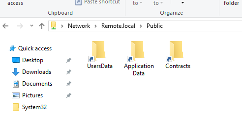 Verifying the namespace folders