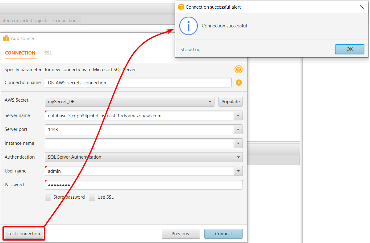 Testing database connection