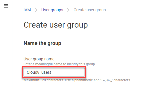 Provide a unique name for the AWS Cloud9 group