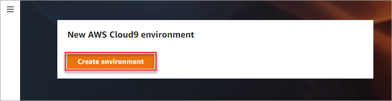 Clicking the Create environment button