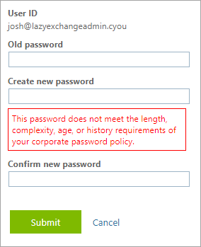 Getting an error while changing password