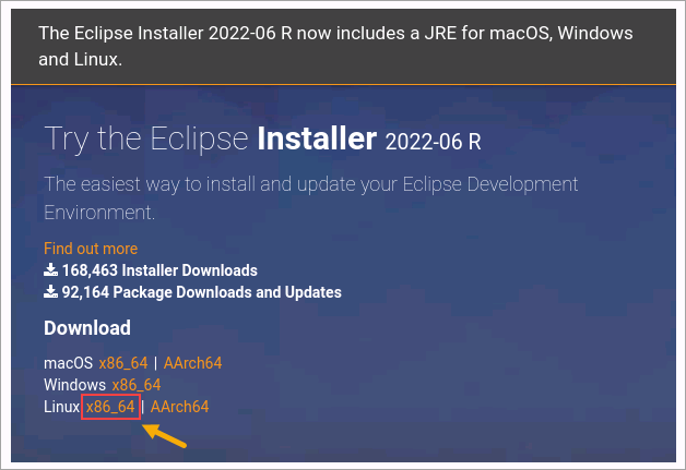 Downloading the Eclipse package
