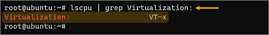 Checking virtualization support with lscpu