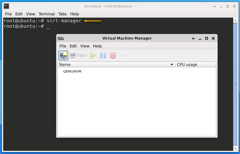 Launching the Virtual Machine Manager