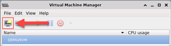 Clicking the new virtual machine button