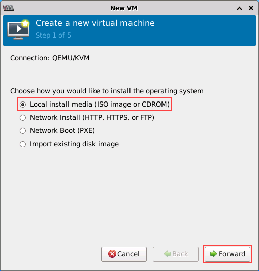 Selecting the operating system installation method