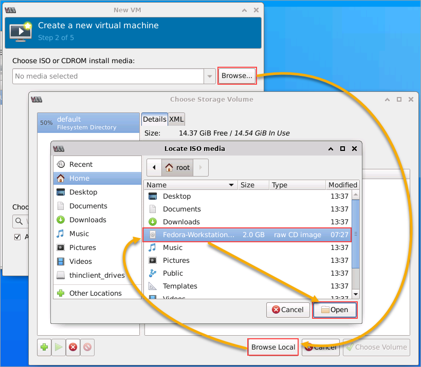 Choosing the ISO installation file