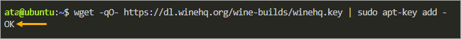 Downloading and adding the WineHQ GPG key