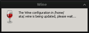 Initializing the Wine environment