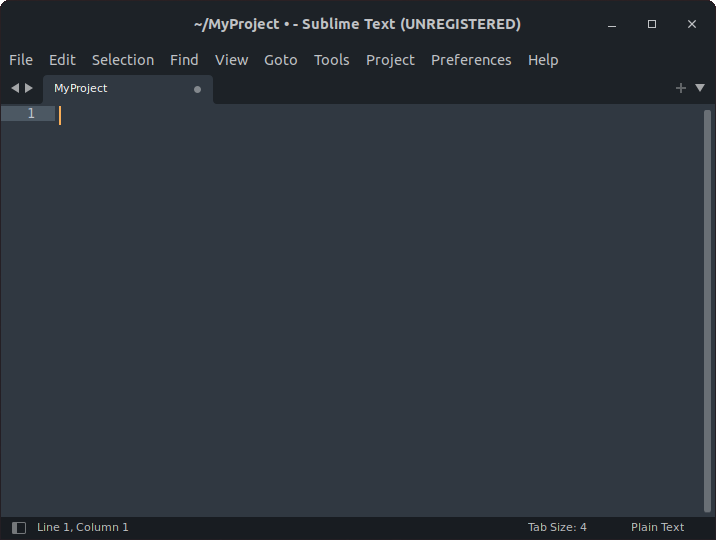 Creating a file in Sublime Text