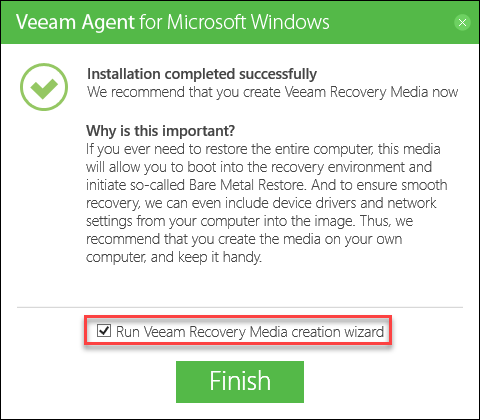 Installing the Veeam Agent for Microsoft Windows