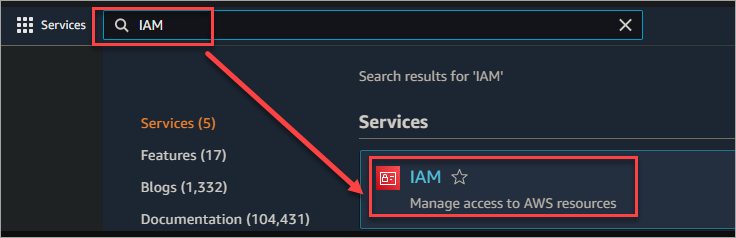 Opening the IAM console