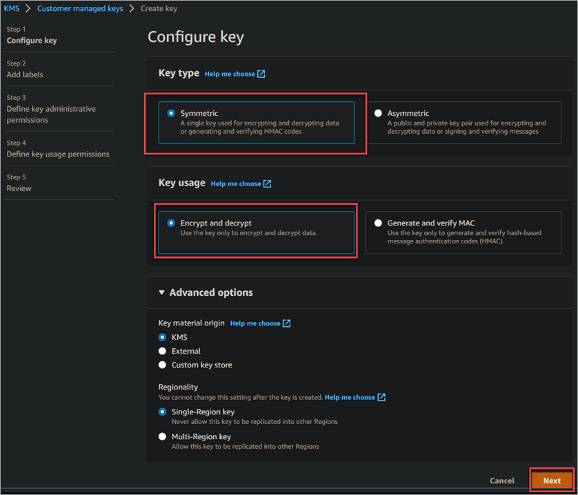 Configuring keys