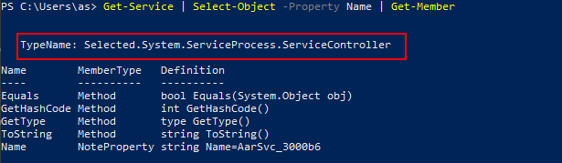 Viewing the type of a ServiceController object with Get-Member