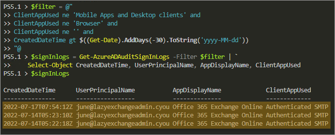 Getting the legacy sign-in report using Azure AD PowerShell